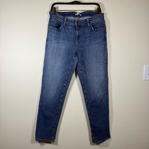 Eileen Fisher Jeans Womens 8 Blue Straight Taper Ankle Mid Organic Cotton